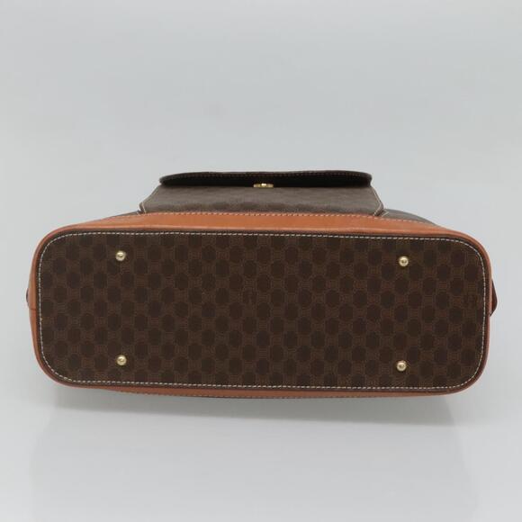 CELINE Macadam Canvas Hand Bag Pvc Leather Brown Gold - Picture 9 of 12